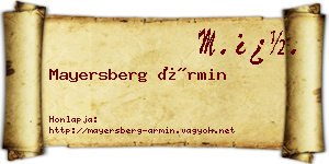 Mayersberg Ármin névjegykártya